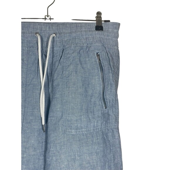 ATHLETA Women's Size 4 Light Blue Cabo 100% Linen Jogger Pants Drawstring Waist - Picture 4 of 13